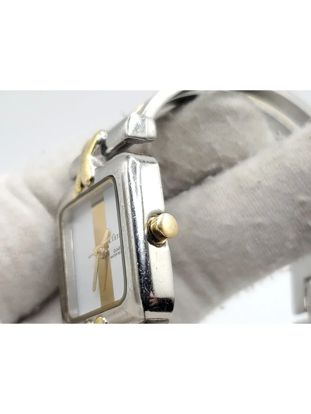 Cuetime Quartz Watch Womens New Battery Two-Tone Square 24mm